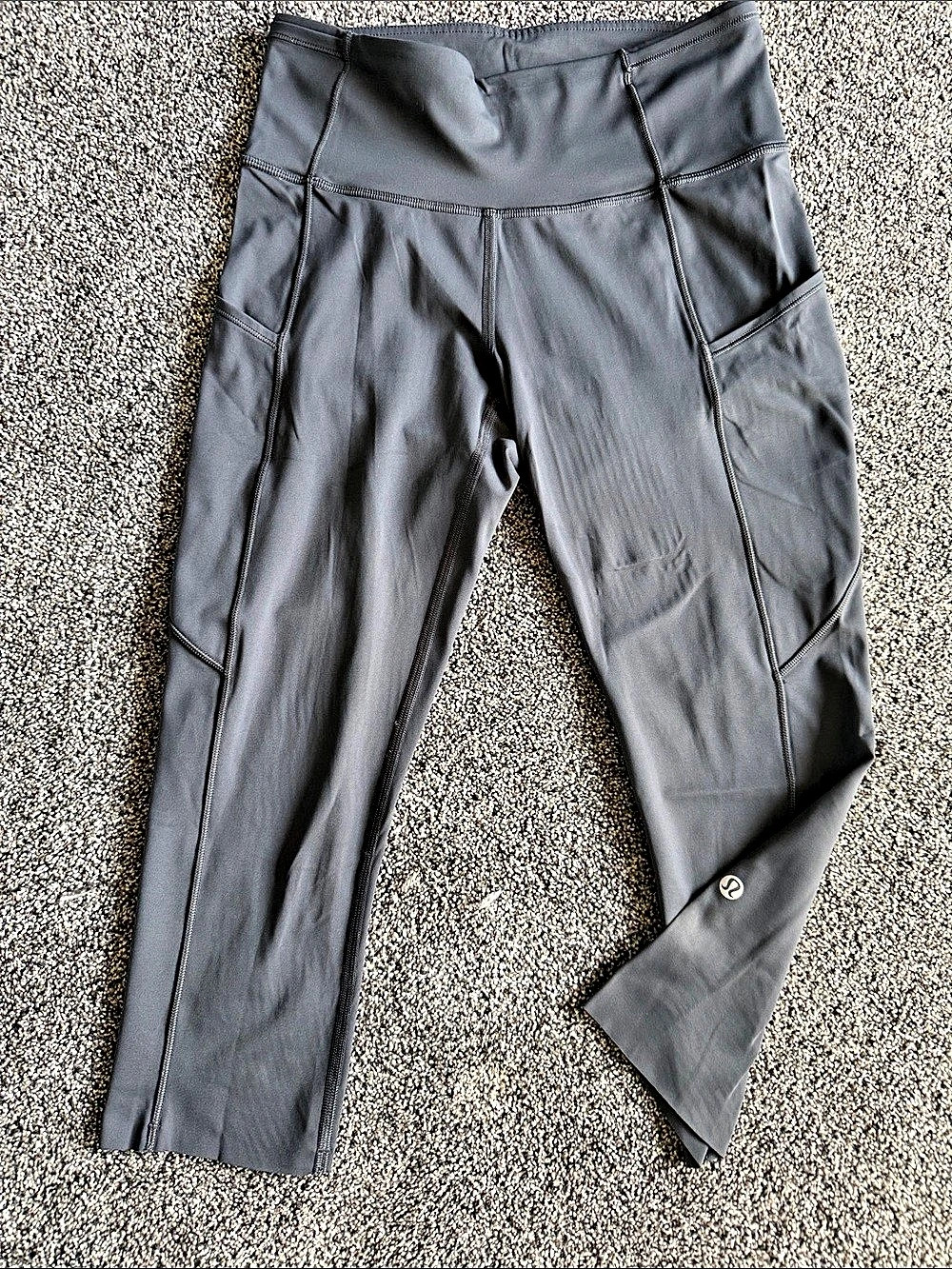 lululemon Fast and Free High-Rise Crop 19" Gray Leggings Size 6